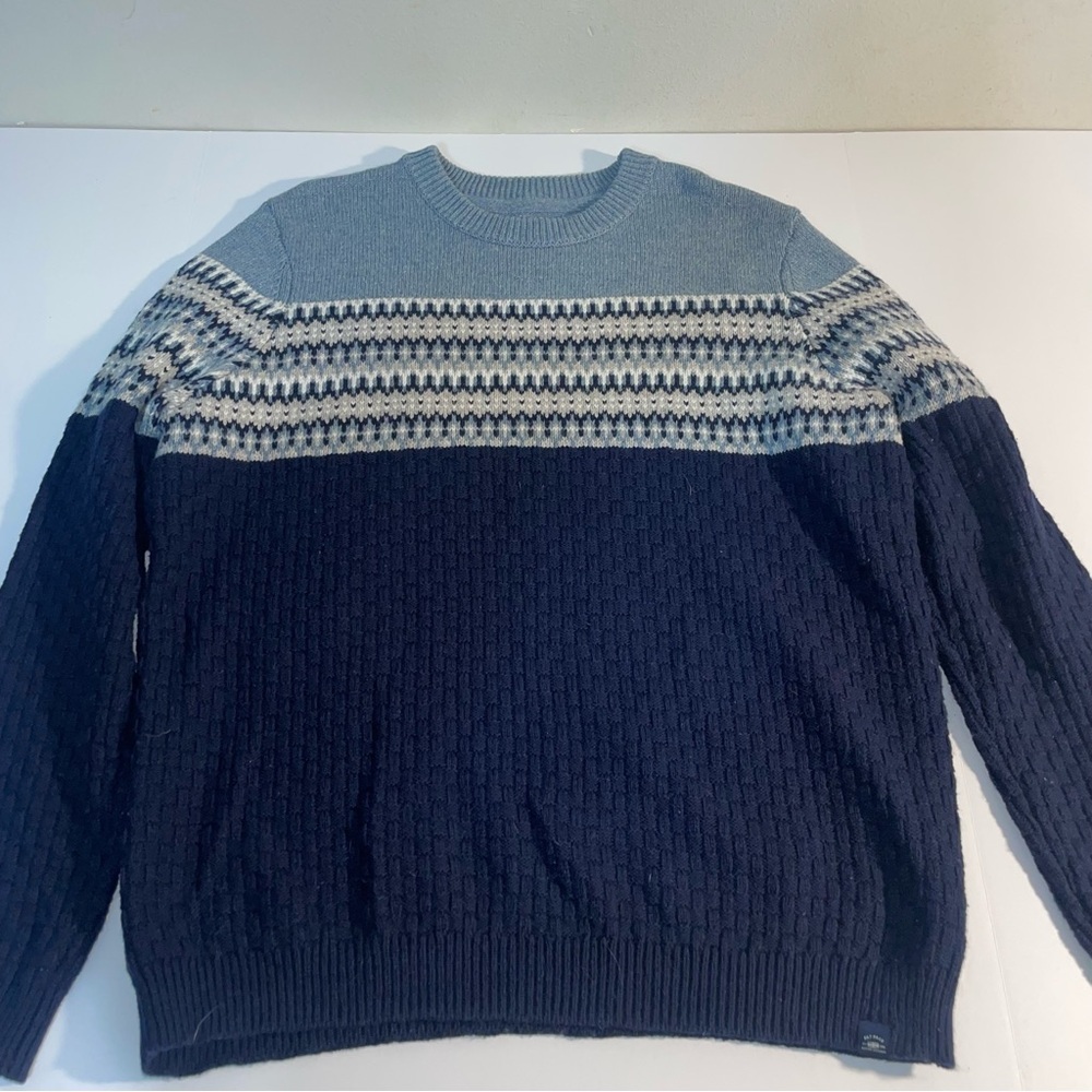 Fat Face Sweater Men Size XXL Wool Blend Stripes Blue Gray Ski Grandpa 2xl - Picture 9 of 10